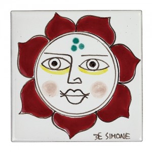 Decorative tile Folk Sun TZT685FK-05 De Simone pottery
