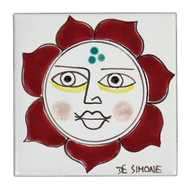 Decorative tile Folk Sun TZT685FK-05 De Simone pottery