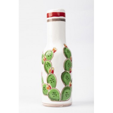 Ceramiche De Simone Bottle Cactus Folk Sicilian Prickly Pears BT717AFK