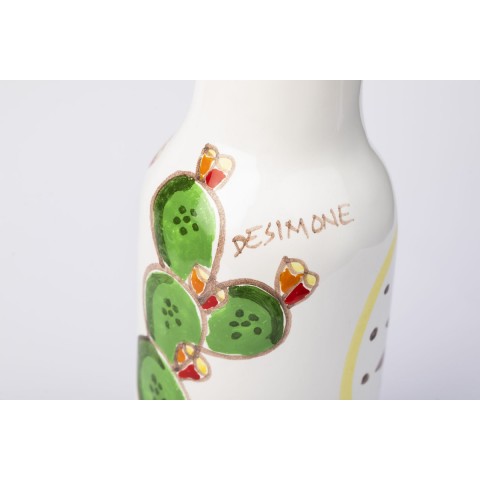 Ceramic Bottle Cactus Folk Ceramiche De Simone BT717AFK