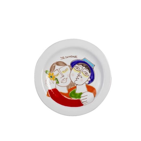 Ceramic Round Plate Lovers PTFKE desimone pottery