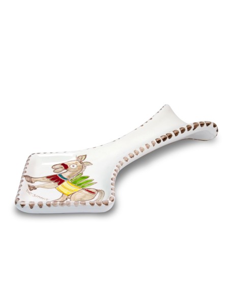 Poggiamestolo artigianale ceramiche siciliane de simone asino PMS5FK-5