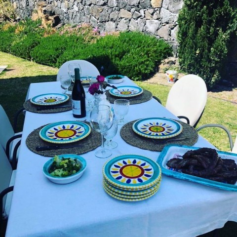 Artisanal Ceramic Round Plate De Simone Pottery Lipari PTLP