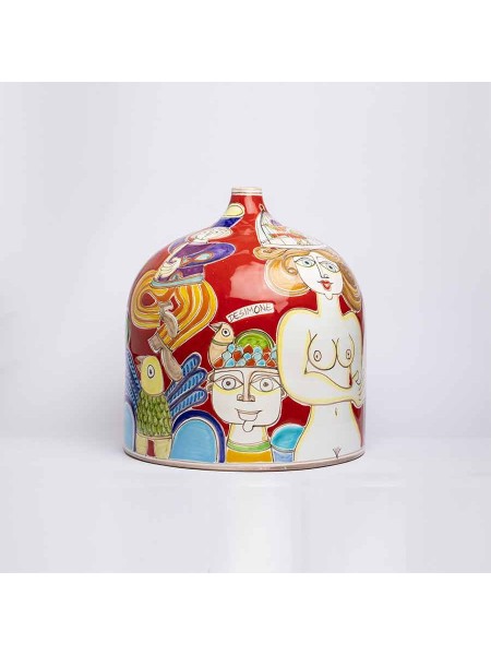 Handmade sicilian ceramic Vase DS VS647LT de simone pottery
