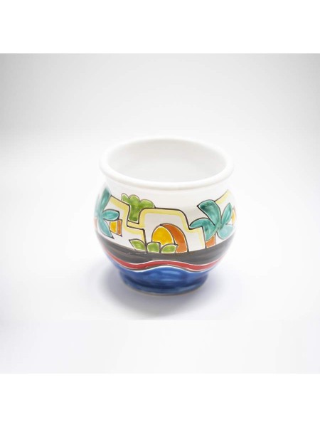 Sicilian handmade ceramic Vase Dammusi VSP5DA de simone pottery