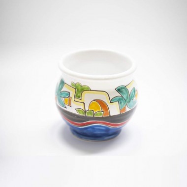 Sicilian handmade ceramic Vase Dammusi VSP5DA de simone pottery
