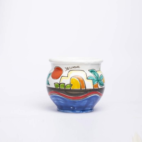 Handmade ceramic sicilian Vase Dammusi VSP5DA