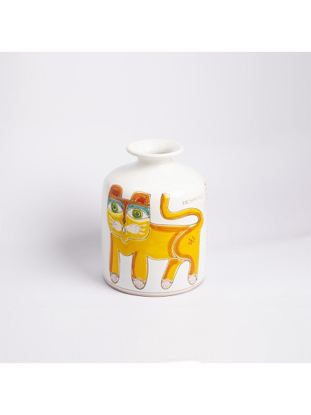 Vaso Tondo Folk gatto VS583FK-2