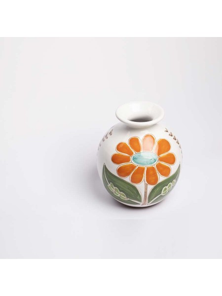Round Cachepot Folk daisy VS507FK-MG de simone pottery