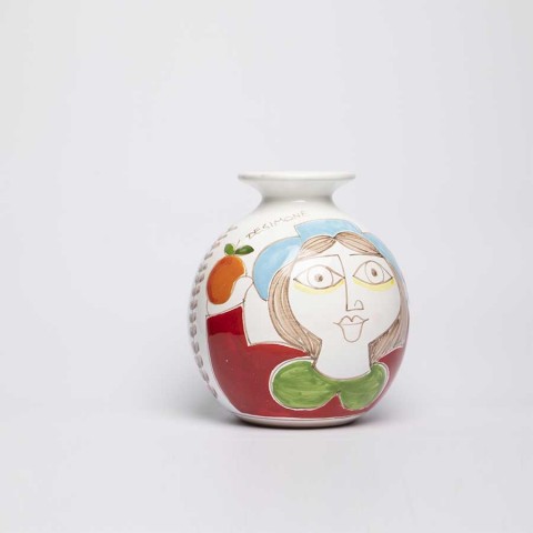 Round cachepot Folk Woman VS507FK-OM
