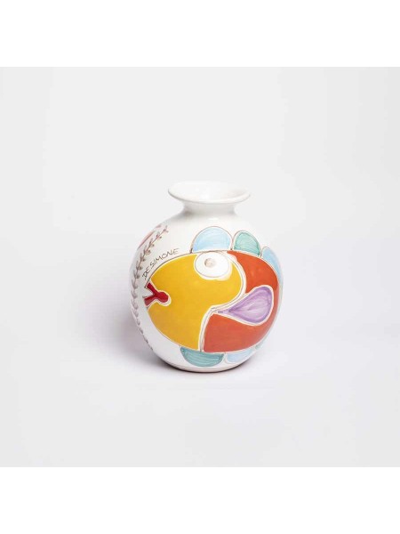 Round Cachepot Folk Fish VS507FK-PE/GR