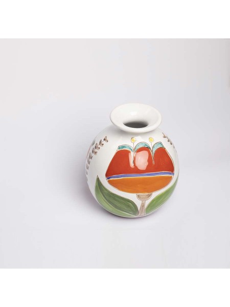 Vaso Tondo siciliano artigianale ceramiche de simone Folk Tulipano VS507FK-TU