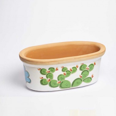 Handmade ceramic Planter Folk Pricly Pear VSPO819FK-FC
