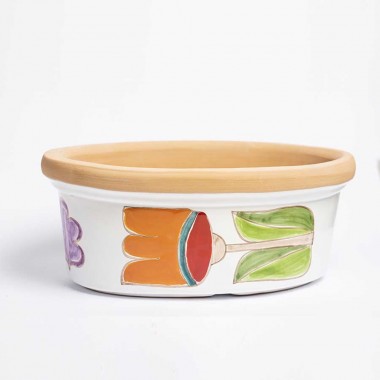Vaso Porta Pianta fioriera ceramiche de simone Folk VSPO819FK-TU