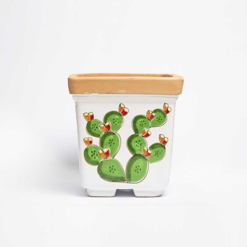 Vaso fico d'india ceramiche de simone Porta Pianta Folk VSPQFC