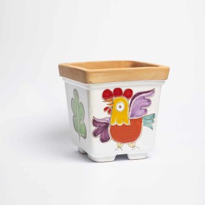 Vaso Porta Pianta Folk gallo VSPQGL