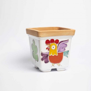 Ceramic flower Vase Folk VSPQAS rooster de simone pottery
