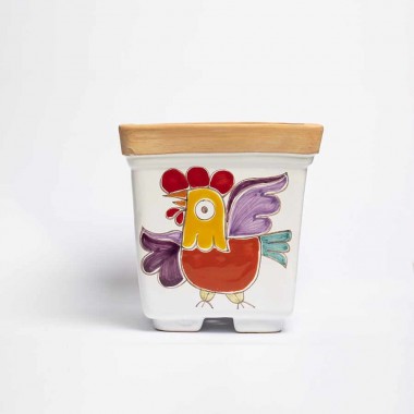 Sicilian Ceramic flower Vase Folk VSPQAS de simone pottery