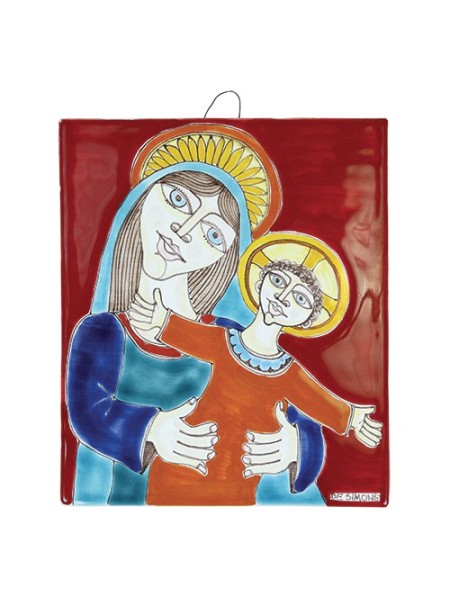 Madonna col Bambino bassorilievo ceramiche de simone MD477-3