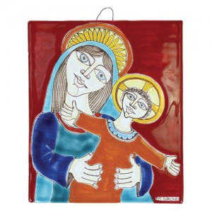 Madonna col Bambino bassorilievo ceramiche de simone MD477-3