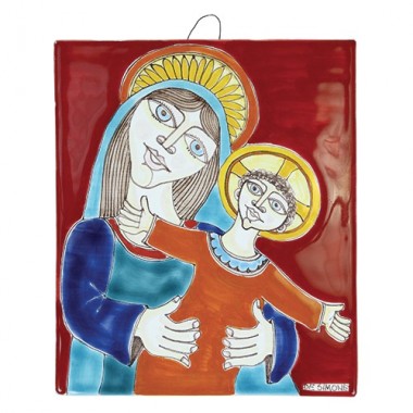 Madonna col Bambino bassorilievo ceramiche de simone MD477-3