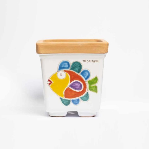 Vaso pesce Porta Pianta Folk VSPQPE