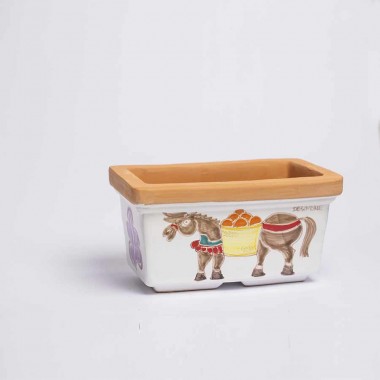Handmade sicilian ceramic planter de simone pottery donkey VSPRAS Folk