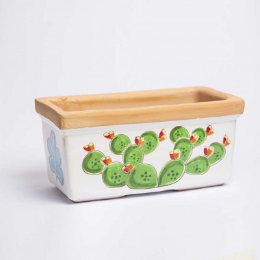 Sicilian ceramic planter de simone pottery Pricly Pear VSPRFC Folk