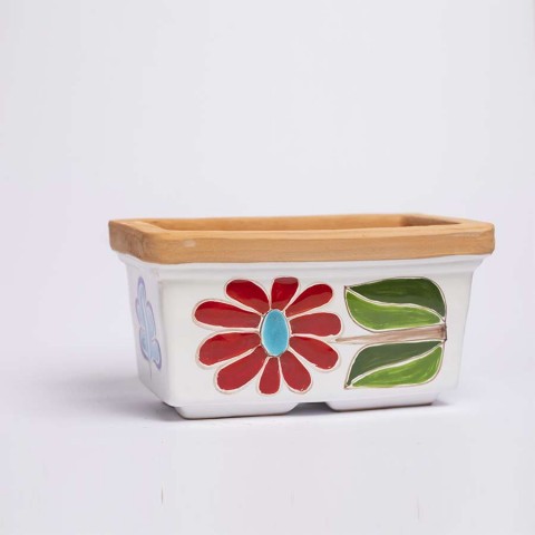 Sicilian Ceramic planter Flower Folk VSPRMG de simone pottery