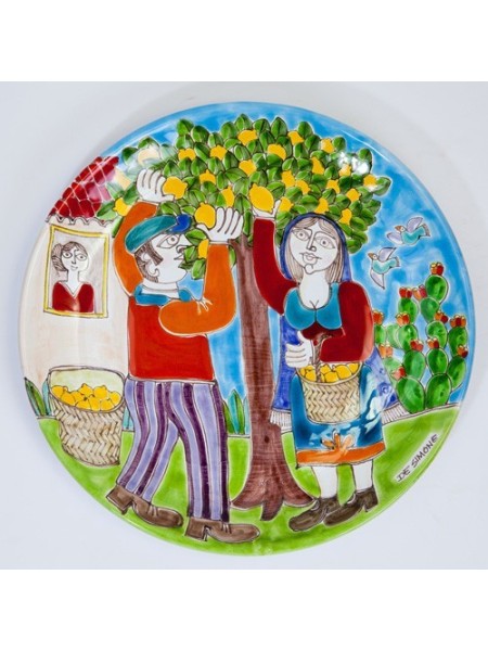 Circular Plate DS 30 cm Oranges Harvesting PT30DS-4