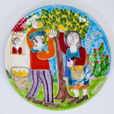 Circular Plate DS 30 cm Oranges Harvesting PT30DS-4
