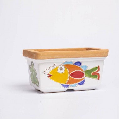 Ceramic planter Folk Fish VSPRPE de simone pottery