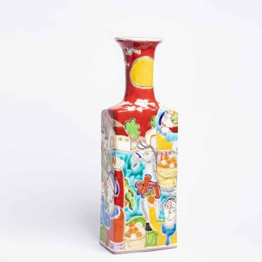 Sicilian ceramic Decorative Bottle de simone pottery DS BT509A