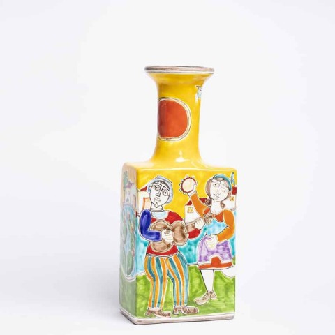 Bottiglia ceramica Decorativa Musica e Danza DS BT509B