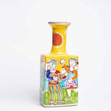 Sicilian Ceramic Bottle DS ceramiche de simone pottery BT509B