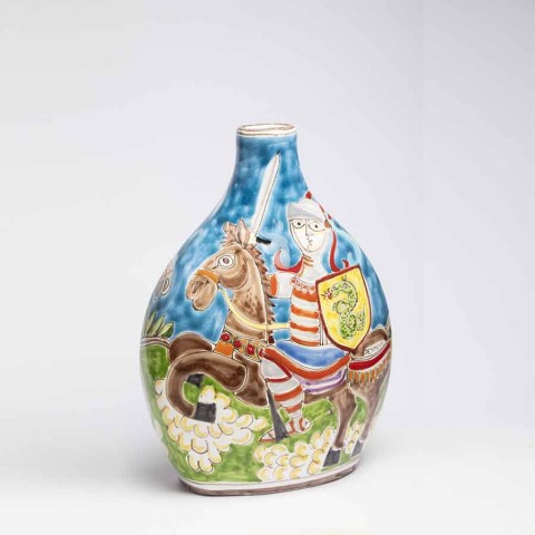 Sicilian ceramic Bottle DS BT610A de simone pottery