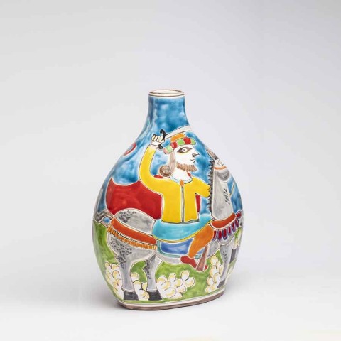 Sicilian ceramic Bottle de simone pottery DS BT610A