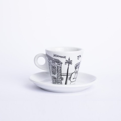 Coffee Cup with Saucer Catania in porcelain TZZ40CT ceramiche de simone
