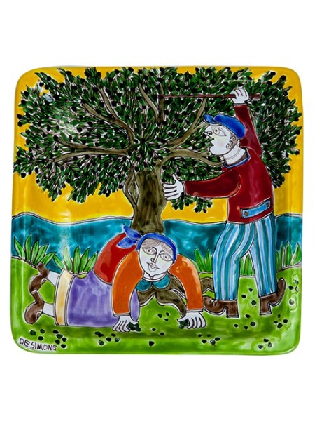 Squared Plate 20x20 DS 07 Olives Harvesting