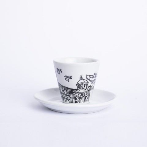 Porcelain Coffee Cup with Saucer Palermo de simone pottery