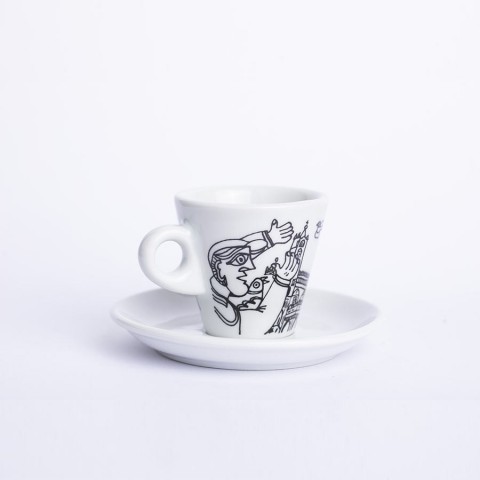 Coffee Cup with Saucer Palermo in porcelain TZZ40PA ceramiche de simone