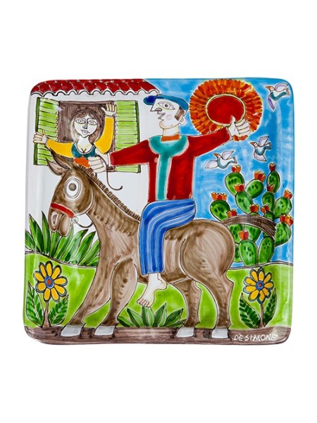 Squared plate DS 20x20 Greeting at the window