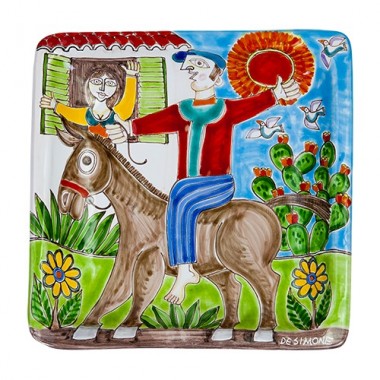 Squared plate DS 20x20 Greeting at the window