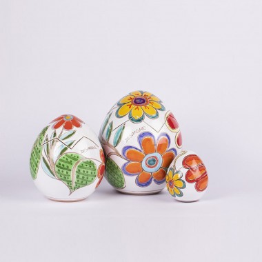 Uovo pasqua artigianale floreale ceramiche de simone