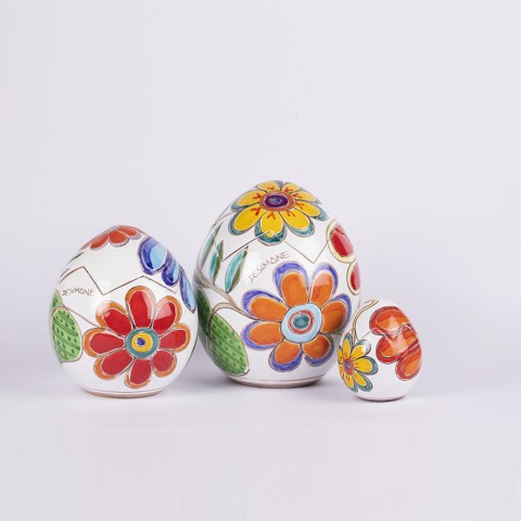 Scatola uovo pasqua floreale fatto a mano ceramiche de simone