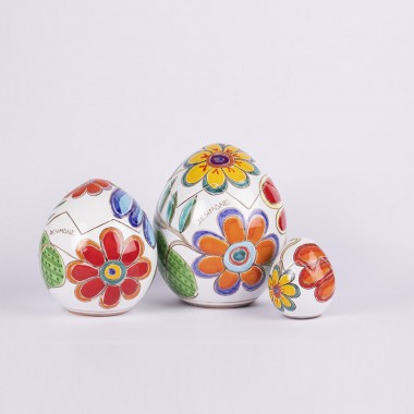 Scatola uovo pasqua floreale fatto a mano ceramiche de simone