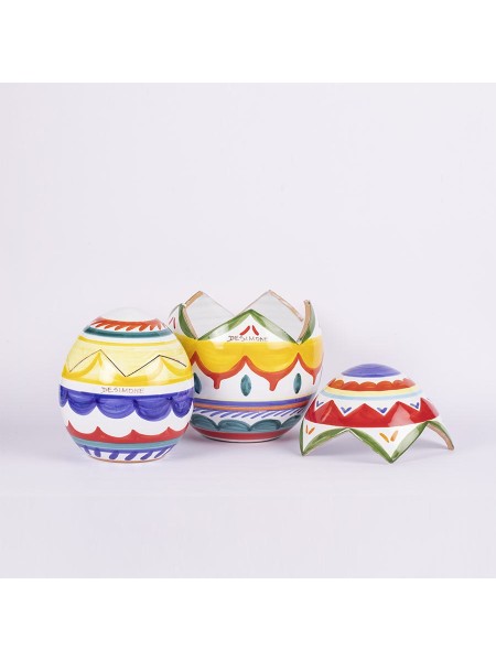 Uovo pasqua artigianale Scatola Folk ceramiche de simone