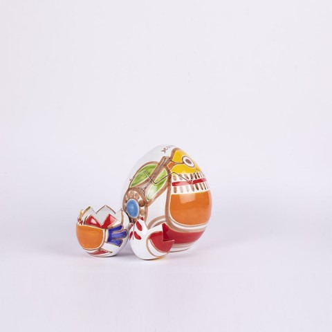 Easter Egg Box Folk Parrot De Simone Pottery