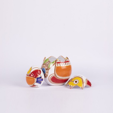 Easter Egg Box Folk Parrot Ceramiche De Simone Pottery