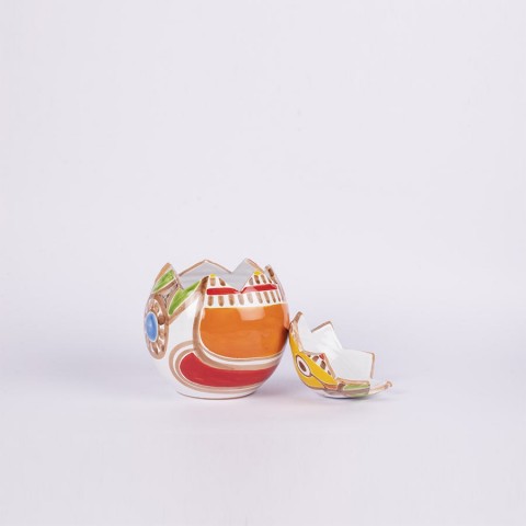 Easter Egg Box Folk Parrot Ceramiche De Simone Pottery